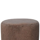 Mocha Faux Fur Round Ball Footstool Artisan