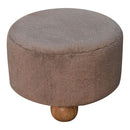 Mocha Faux Fur Round Ball Footstool Artisan