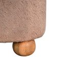 Mocha Faux Fur Round Ball Footstool Artisan