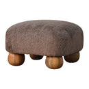 Mocha Faux Fur Nordic Footstool Artisan