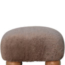 Mocha Faux Fur Nordic Footstool Artisan