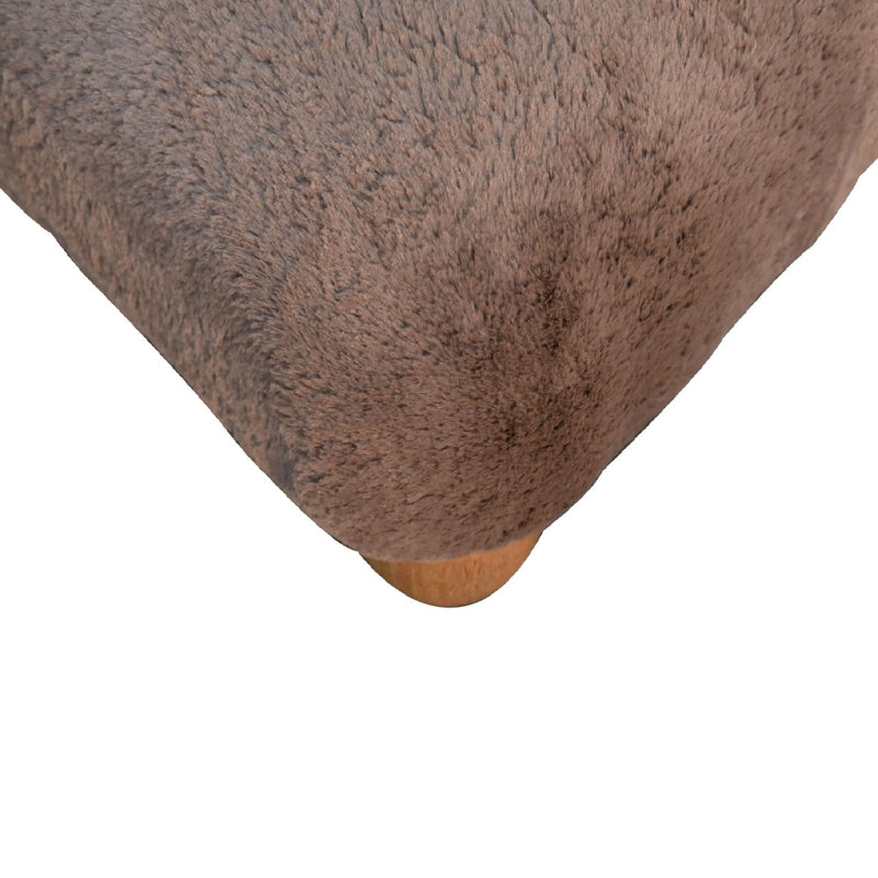 Mocha Faux Fur Nordic Footstool Artisan