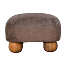 Mocha Faux Fur Nordic Footstool Artisan