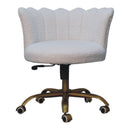 White Boucle Swival Chair