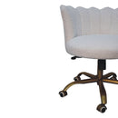 White Boucle Swival Chair
