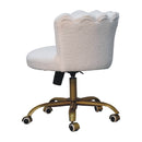 White Boucle Swival Chair