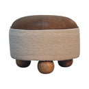 Cream Boucle Buffalo Footstool Artisan