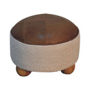 Cream Boucle Buffalo Footstool Artisan