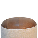 Cream Boucle Buffalo Footstool Artisan