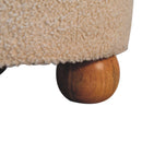 Cream Boucle Buffalo Footstool Artisan