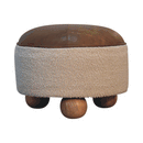 Cream Boucle Buffalo Footstool Artisan