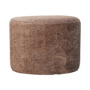 Mocha Faux Fur Round Footstool