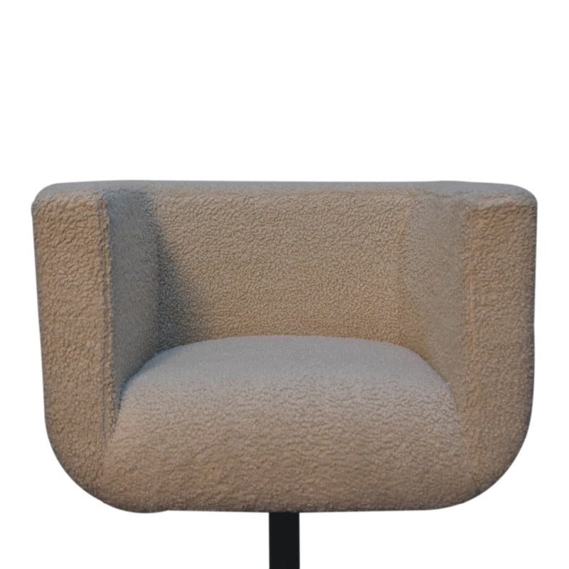 Cream Boucle Swivel Chair Artisan