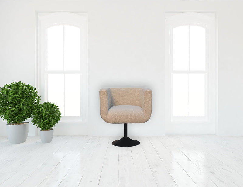 Cream Boucle Swivel Chair Artisan