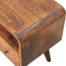 Mini Chestnut Curved Media Unit Artisan
