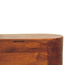 Chestnut Rounded Lid up Blanket Storage Box Artisan