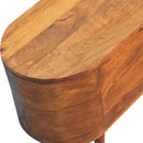Chestnut Rounded Lid up Blanket Storage Box Artisan