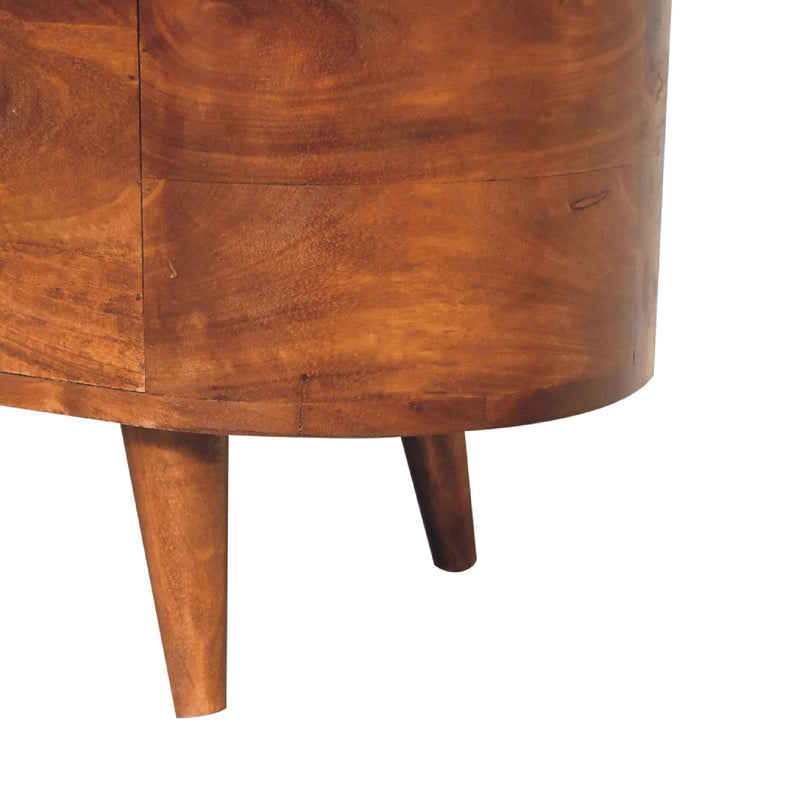 Chestnut Rounded Lid up Blanket Storage Box Artisan