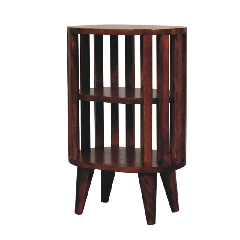Ariella Double Shelf Chestnut Bedside Nightstand Artisan