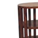 Ariella Double Shelf Chestnut Bedside Nightstand Artisan