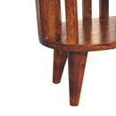 Ariella Double Shelf Chestnut Bedside Nightstand Artisan