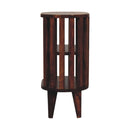 Ariella Double Shelf Chestnut Bedside Nightstand Artisan