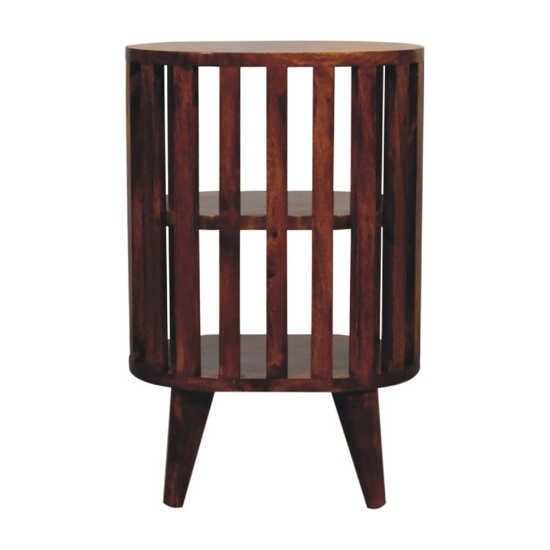 Ariella Double Shelf Chestnut Bedside Nightstand Artisan