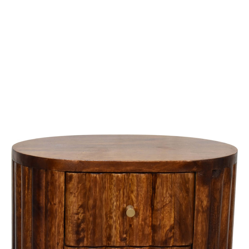 Stripe Chestnut nightstand