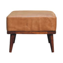 Tan Buffalo Leather Tan Footstool Artisan