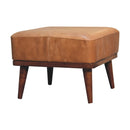Tan Buffalo Leather Tan Footstool Artisan