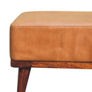 Tan Buffalo Leather Tan Footstool Artisan