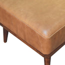 Tan Buffalo Leather Tan Footstool Artisan