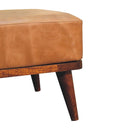 Tan Buffalo Leather Tan Footstool Artisan