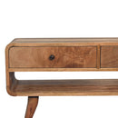 Reverse Curve Oak-ish Media Unit