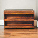 Buffalo Hide Pull out Chestnut Shoe Storage Bench Artisan