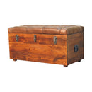 Buffalo Hide Chestnut Storage Trunk Artisan
