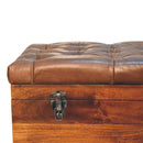 Buffalo Hide Chestnut Storage Trunk Artisan