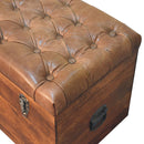 Buffalo Hide Chestnut Storage Trunk Artisan