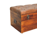 Buffalo Hide Chestnut Storage Trunk Artisan