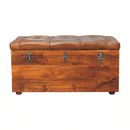 Buffalo Hide Chestnut Storage Trunk Artisan