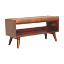 Chestnut Bench with Brown Leather Seatpad Artisan