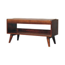 Chestnut Bench with Brown Leather Seatpad Artisan