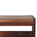 Chestnut Bench with Brown Leather Seatpad Artisan