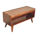 Chestnut Bench with Brown Leather Seatpad Artisan