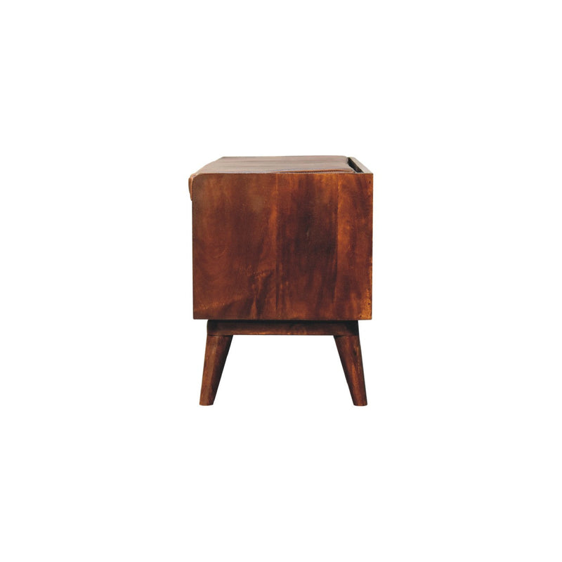 Chestnut Bench with Brown Leather Seatpad Artisan