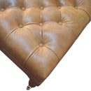 Buffalo Tan Leather Ottoman with Castor Legs Artisan