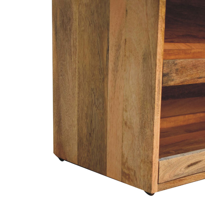 Buffalo Hide Oak-ish Shoe Storage Bench Artisan