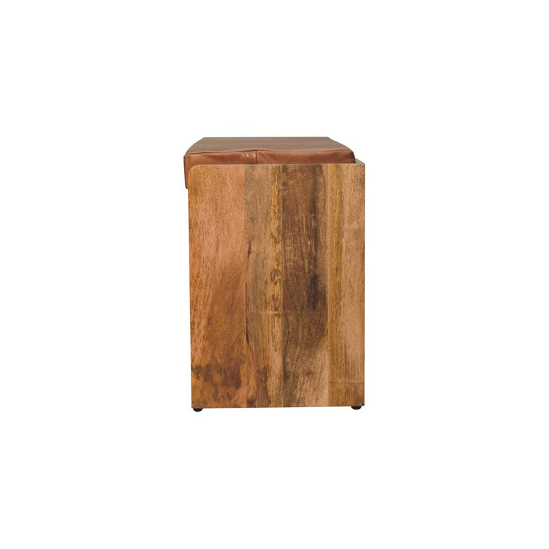Buffalo Hide Oak-ish Shoe Storage Bench Artisan