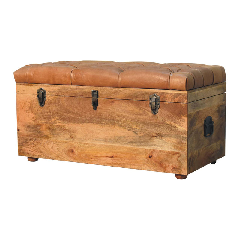 Buffalo Hide Oak-ish Storage Trunk Artisan