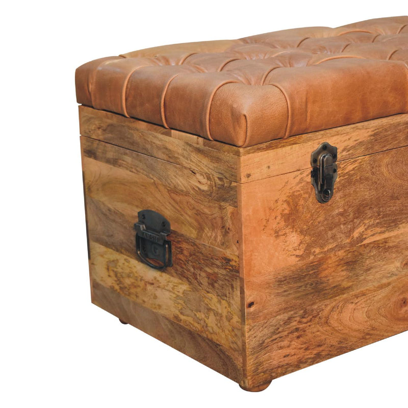 Buffalo Hide Oak-ish Storage Trunk Artisan